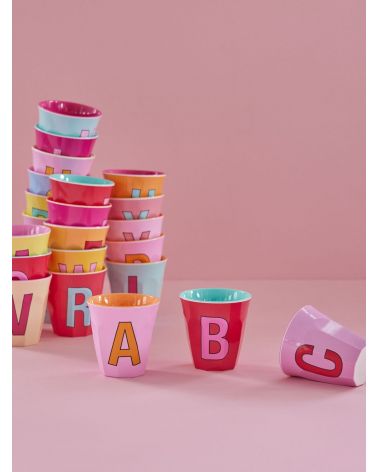 Gobelet Mélamine - Rice - Pink alphabet - O