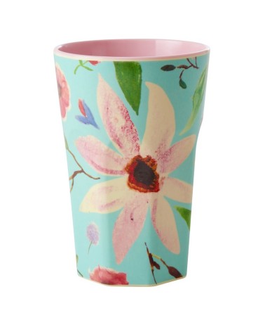 Long Mug Rice Mélamine - Selma flower mint - MELCU-LSELFLMI