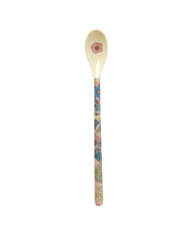 Cuillère longue en Mélamine RICE - Flower collage soft pink - 22cm MELSP-LMA4XCP