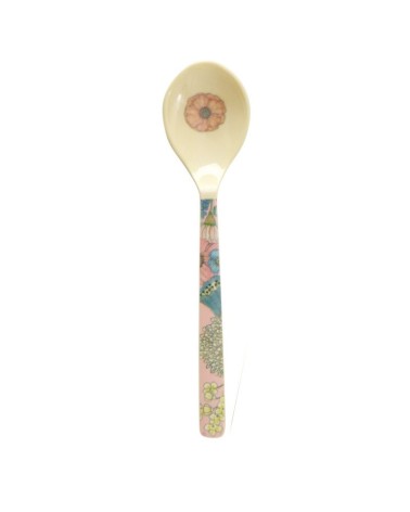 Cuillère - Mélamine Rice - Flower collage soft pink - 14 cm - MELSP-SMA4XCP