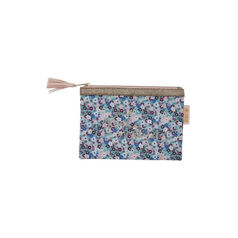 Trousse plate - Rice - Small Flower Blue
