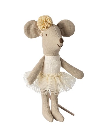 Souris Danseuse ballerine - Maileg - Petite sœur - blanc cassé