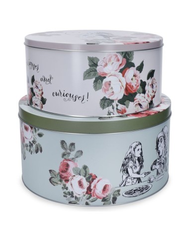 Lot de 2 boites à biscuits - Alice in wonderland - V&A - MKALCTIN2PC