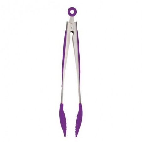Pince en silicone - inox - Violet - 30cm
