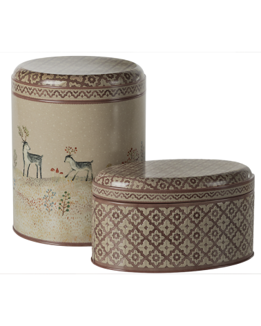 Lot de 2 boites en métal - Maileg - Winter Wonderland