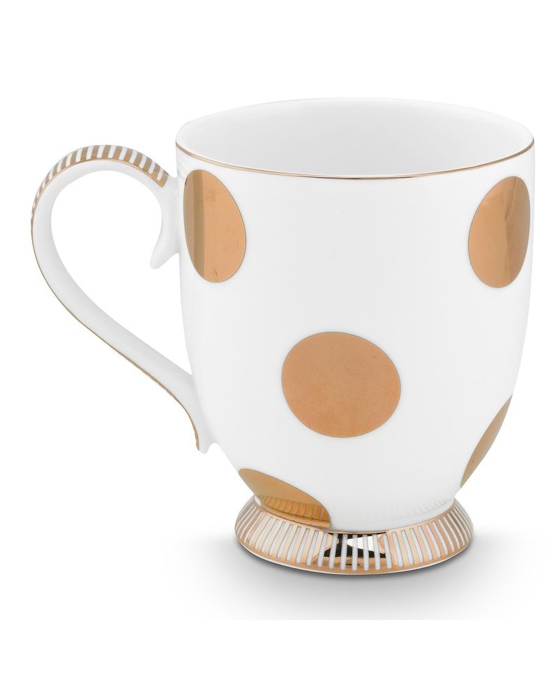 Mug - Dot delight blanc/or - Pip Studio - 350ml