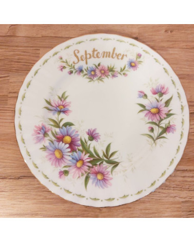 Assiette à biscuit Vintage - Septembre - Flower of the month - Royal Albert - 16 cm