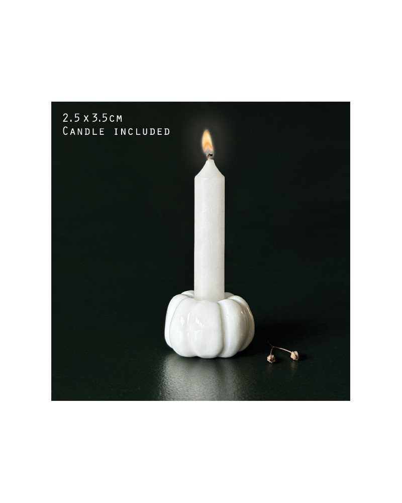 Bougeoir Citrouille en porcelaine - East of India - Happy days