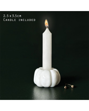 Bougeoir Citrouille en porcelaine - East of India - Happy days