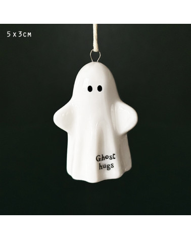 Petit fantôme à suspendre en porcelaine - East of India - Ghost hugs