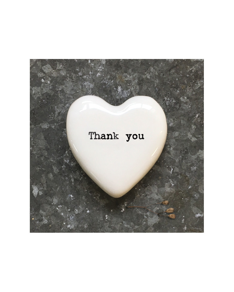 Galet de porcelaine Coeur - East of India - Thank you - 6703