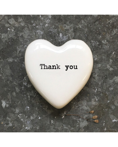 Galet de porcelaine Coeur - East of India - Thank you - 6703