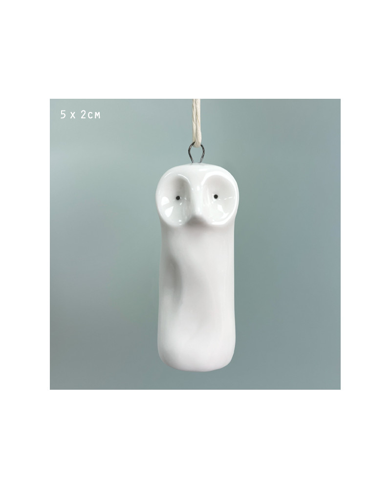 Petit Chouette à suspendre en porcelaine - East of India - 6101H
