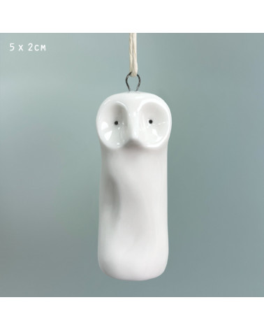 Petit Chouette à suspendre en porcelaine - East of India - 6101H