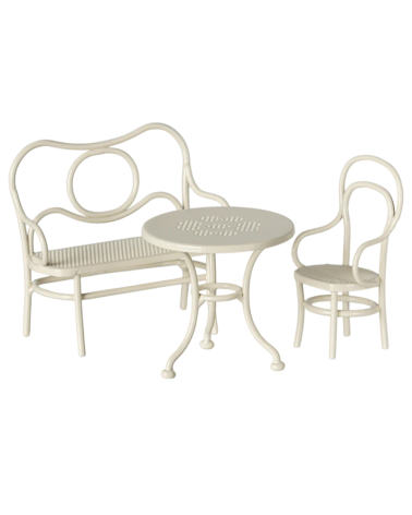 Table à café et banc miniature - Blanc cassé - Maileg - 11-5106-00