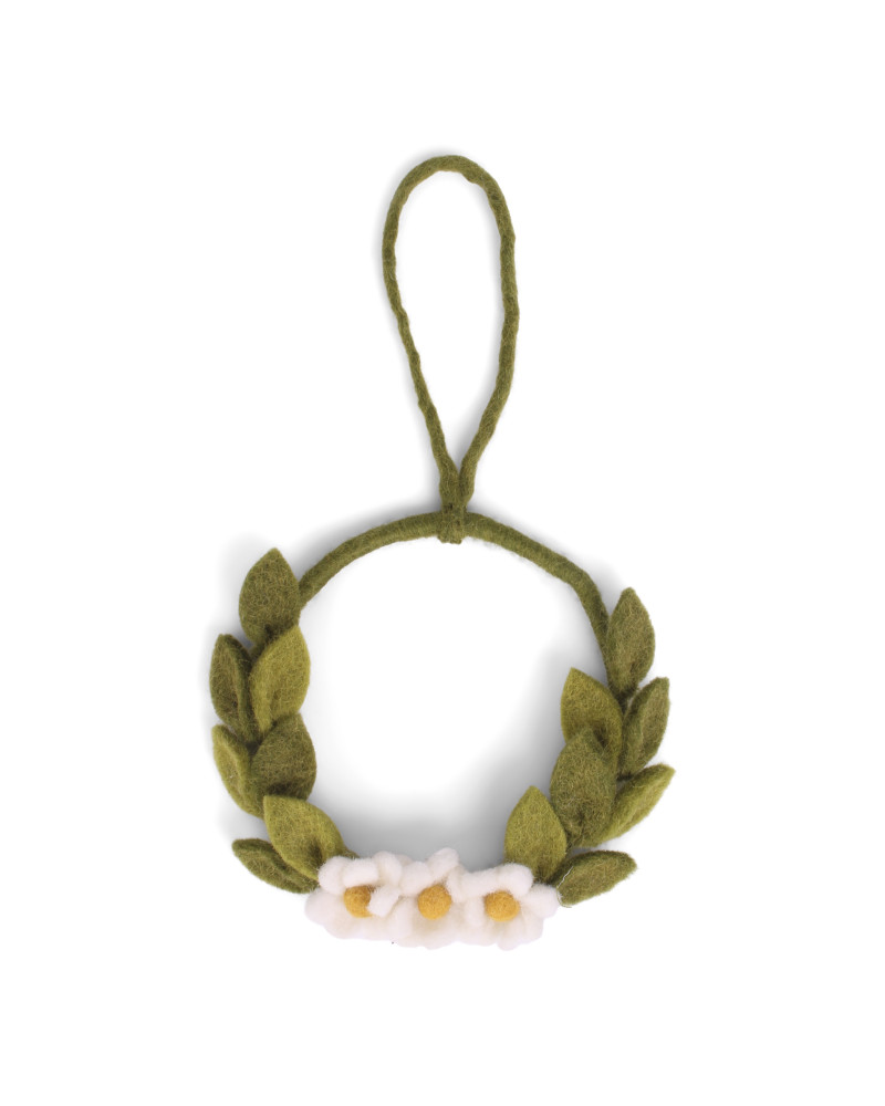 Petite couronne de marguerites en laine bouillie - Gry and Sif - 10cm - 10444