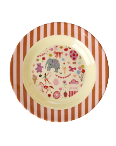 Assiette creuse en Mélamine - Rice - Fun Fair pink - KIBOW-FUFAI