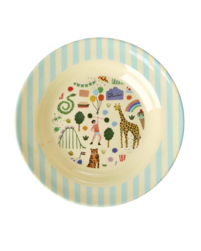 Assiette creuse en Mélamine - Rice - Fun Fair mint - KIBOW-FUFAMI
