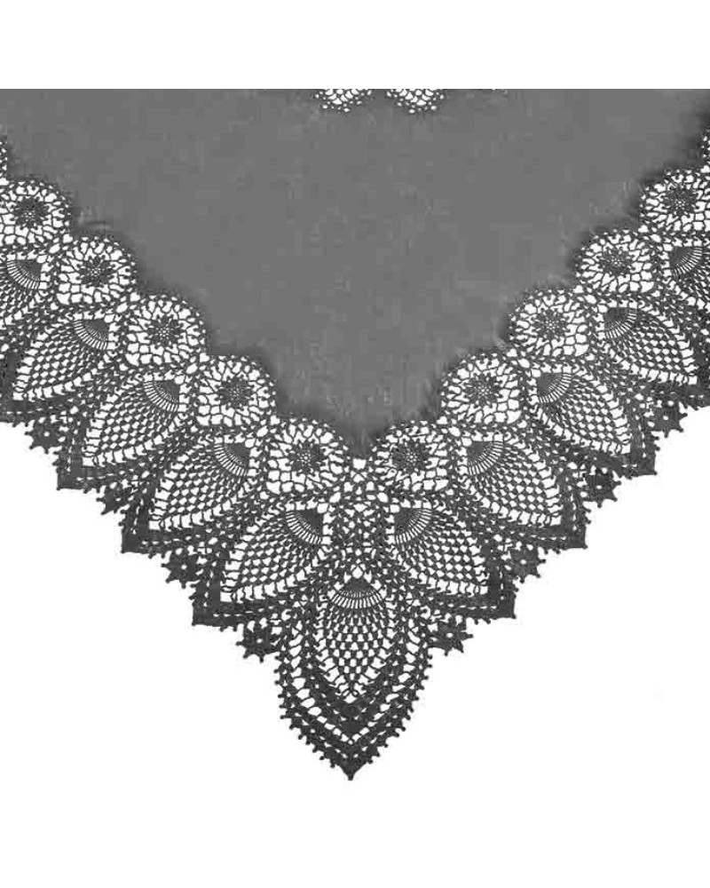 Nappe vinyle dentelle - Carrée - Gris foncé - Fiorira un Giardino - 137 cm