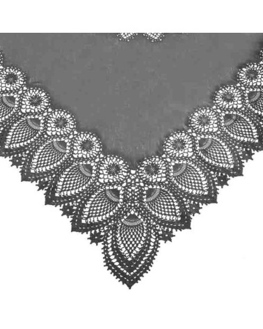 Nappe vinyle dentelle - Carrée - Gris foncé - Fiorira un Giardino - 137 cm