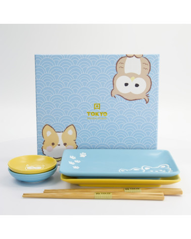 Coffret Ensemble de Plateaux à sushis - Chouette - Tokyo Design