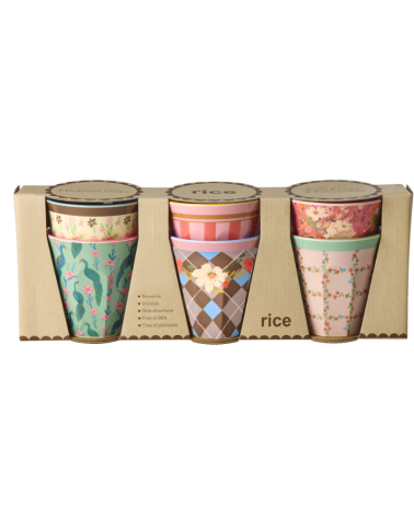 Lot de 6 petits gobelets Mélamine - Rice - All you need is Love and... - 7X7cm