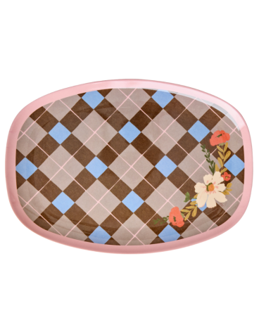 Assiette rectangulaire mélamine - Plateau Rice - Gorgeous Tile - MELPL-GOTI