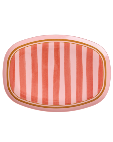 Assiette rectangulaire mélamine - Plateau Rice - Organic Stripes - MELPL-ORST