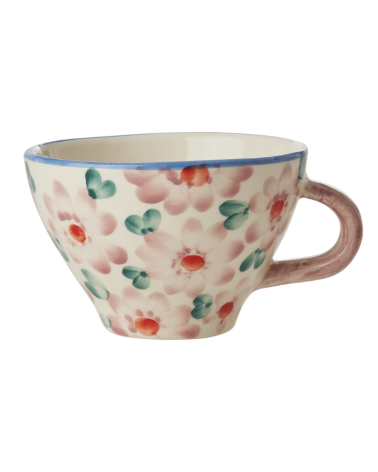Tasse à thé en céramique - Flowers pink - 70ml - Hand painted - Rice