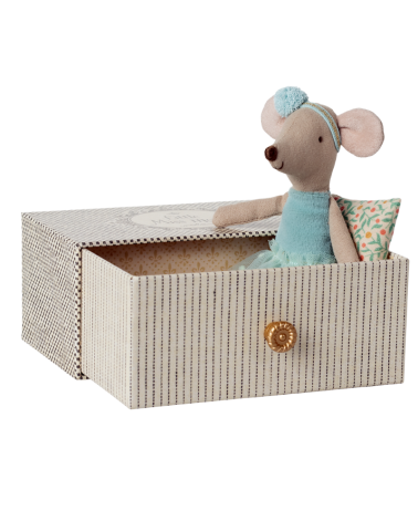 Souris Danseuse dans sa boite tiroir - Maileg - Little sister - Tutu bleu - 17-5104-00