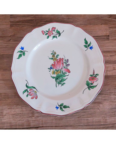 Assiette à dessert vintage Tulipe - Vieux Strasbourg Luneville - 21cm
