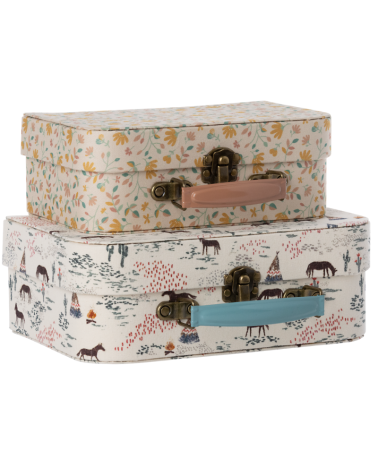 Lot de 2 valises de rangement - chevaux et liberty - Maileg - 19-3530-00