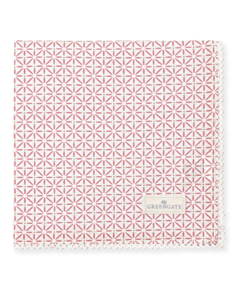 Serviette de table - Greengate - dentelle - Britt pale pink - COTNAPWLBRI1908