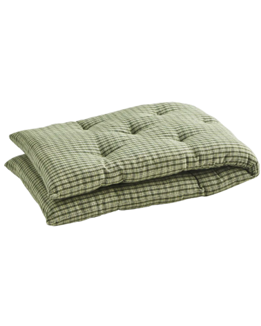 Petit matelas coton - 45 X 125 cm - Carreaux vert tendre- Madam Stoltz