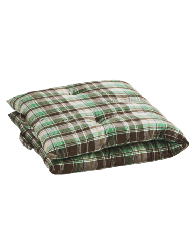 Matelas coton - 60 X 100 cm - Imprimé - Madam Stoltz - vert et marron - MP-60100-232