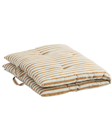 Matelas coton - 60 X 100 cm - Imprimé - Madam Stoltz - rayures dark honeys