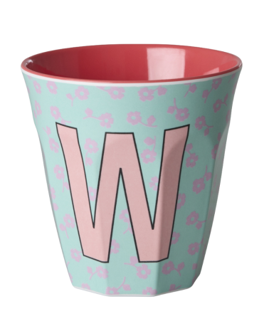 Gobelet rice lettre W flowers