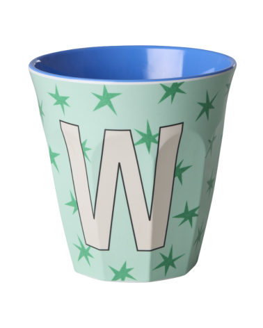 Gobelet Mélamine - Rice - Blue alphabet Star - W