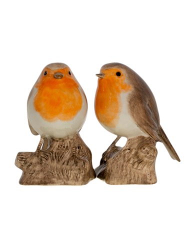Oiseaux rouge-gorges en faïence - Quail - 1710