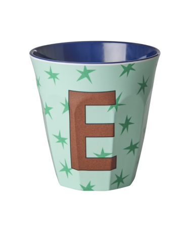 Gobelet Mélamine - Rice - Blue alphabet Star - E
