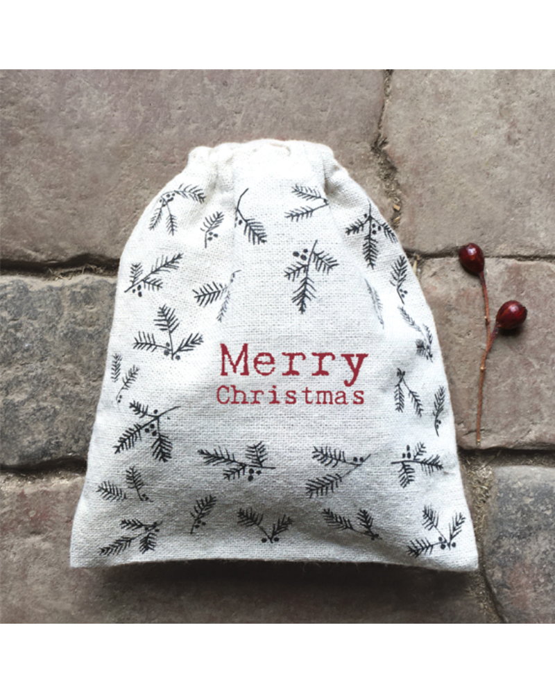 Petit sac en tissu - Merry Christmas - East of India