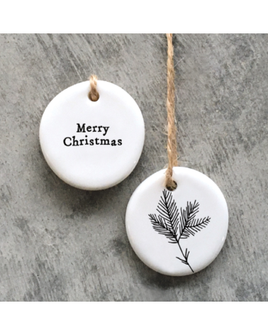 Suspension Merry Christmas - porcelaine - East of India - 4099
