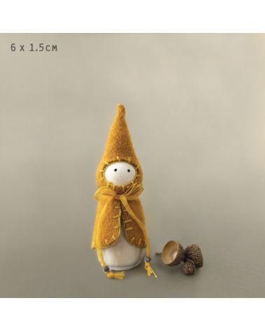 5436 Figurine Woodland folk - Jaune Miel - East of India - Small