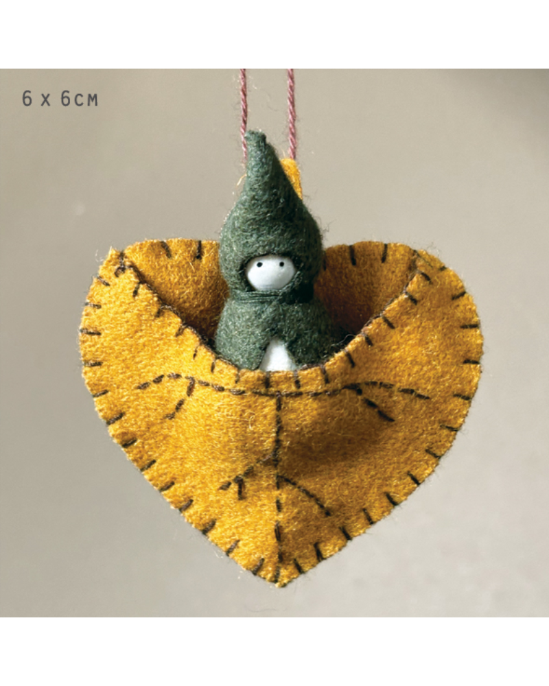 Figurine Woodland leaf - Miel - East of India - Baby Lime