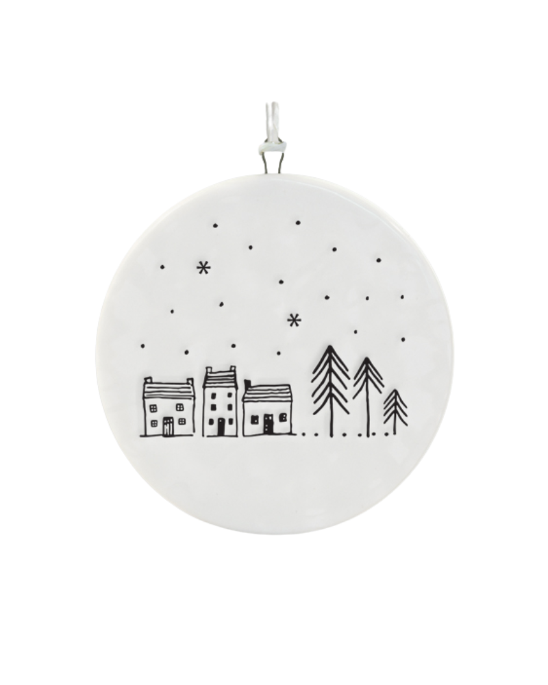 Décoration en porcelaine - Village d'hiver - East of India