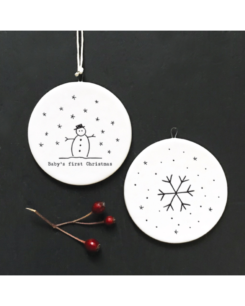 Décoration en porcelaine - Baby first Christmas - East of India