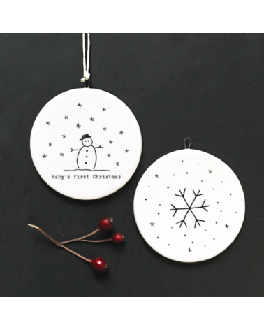 Décoration en porcelaine - Baby first Christmas - East of India