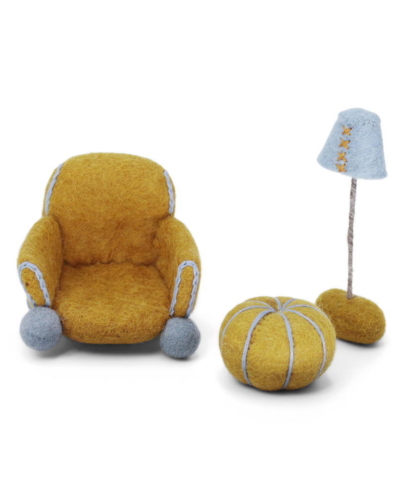 Ensemble de trois meubles - laine bouillie - 5.5 x 8 cm - Gry and Sif