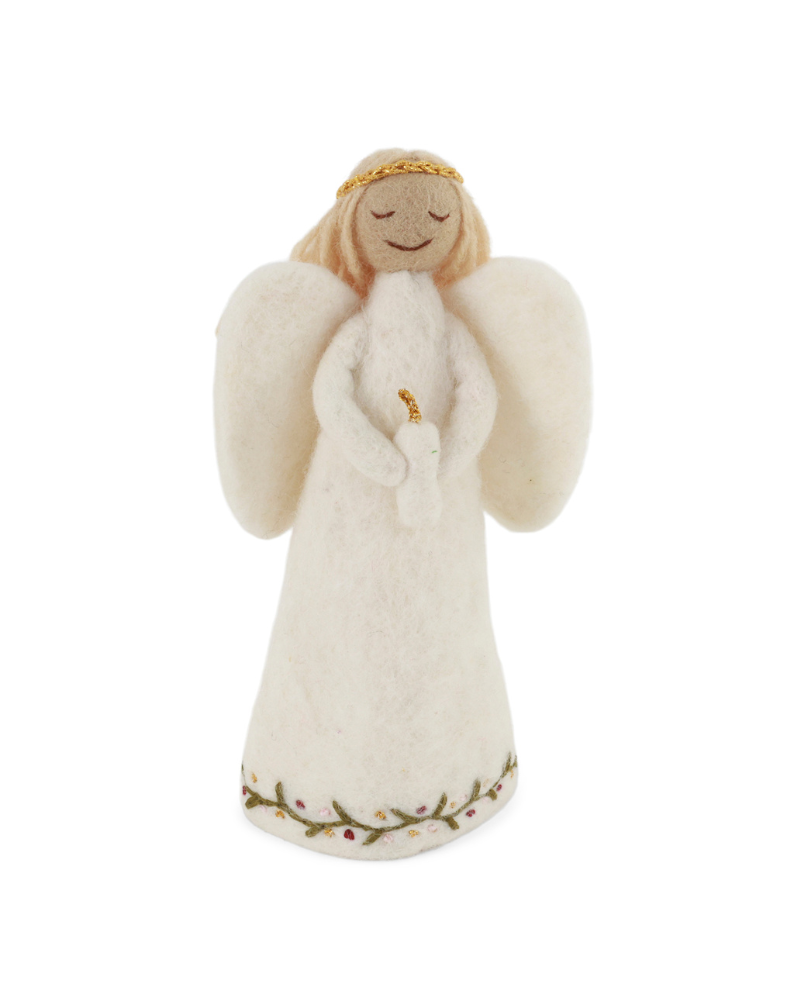 Ange brodé avec bougie - 12 cm - Gry and Sif - 15625