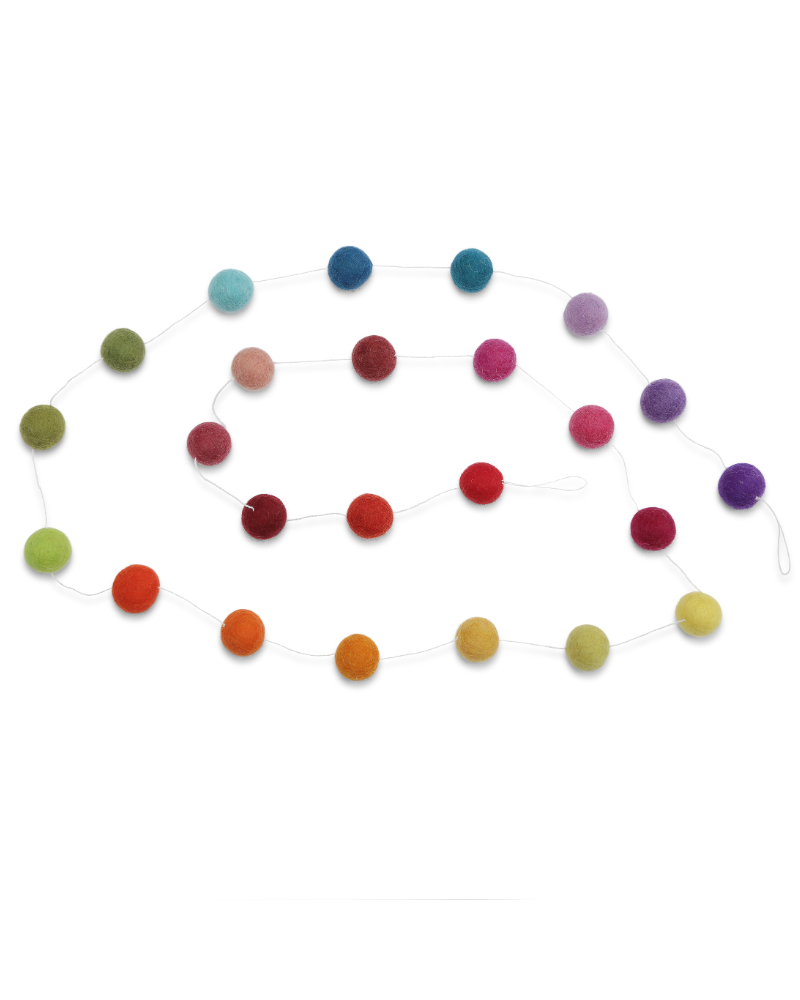 Guirlande multicolore en laine bouillie - 2.5m - Gry and Sif